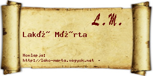 Lakó Márta névjegykártya