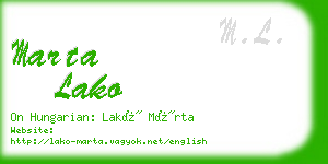 marta lako business card